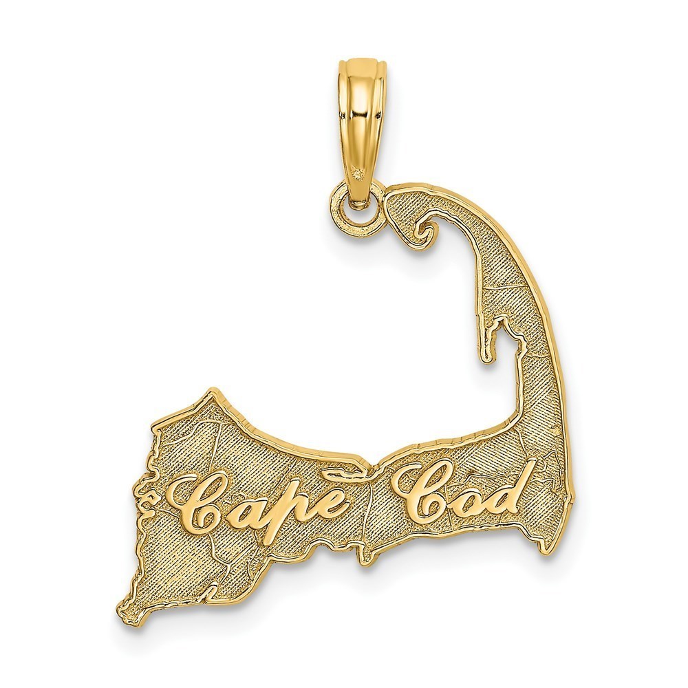 14k Yellow Gold Small Travel CAPE COD Map Necklace/Bracelet Charm Pendant